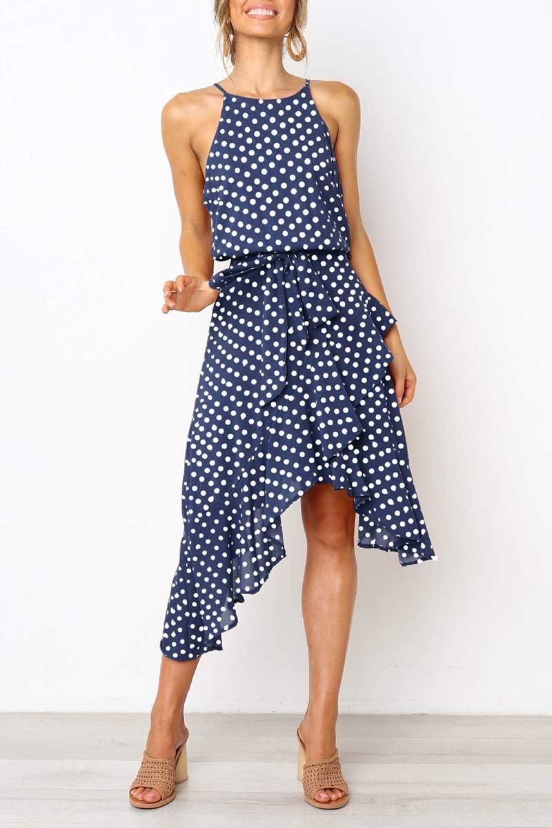 Irregular Polka Dot Dress