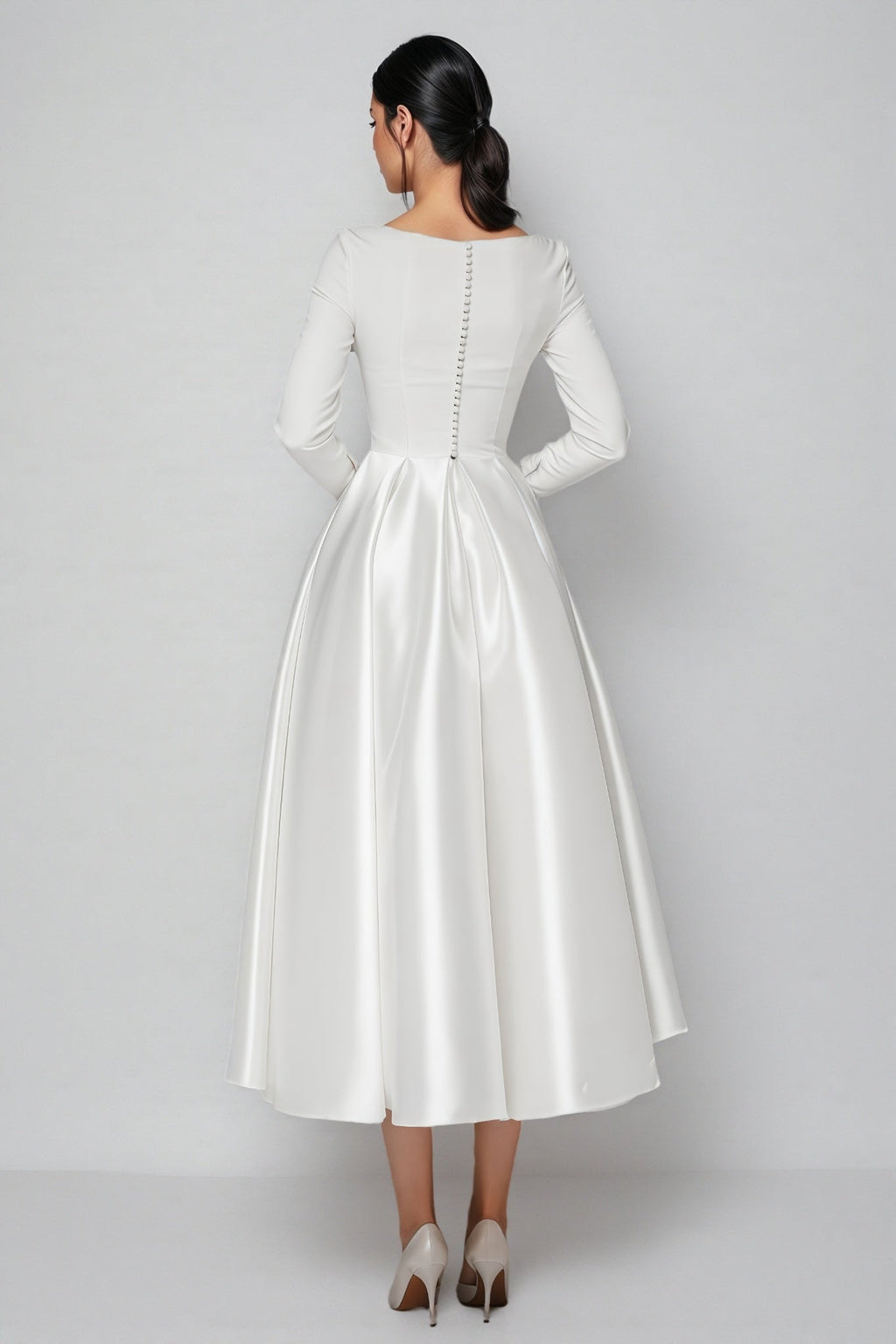 Nalea White Simple Maxi Dress
