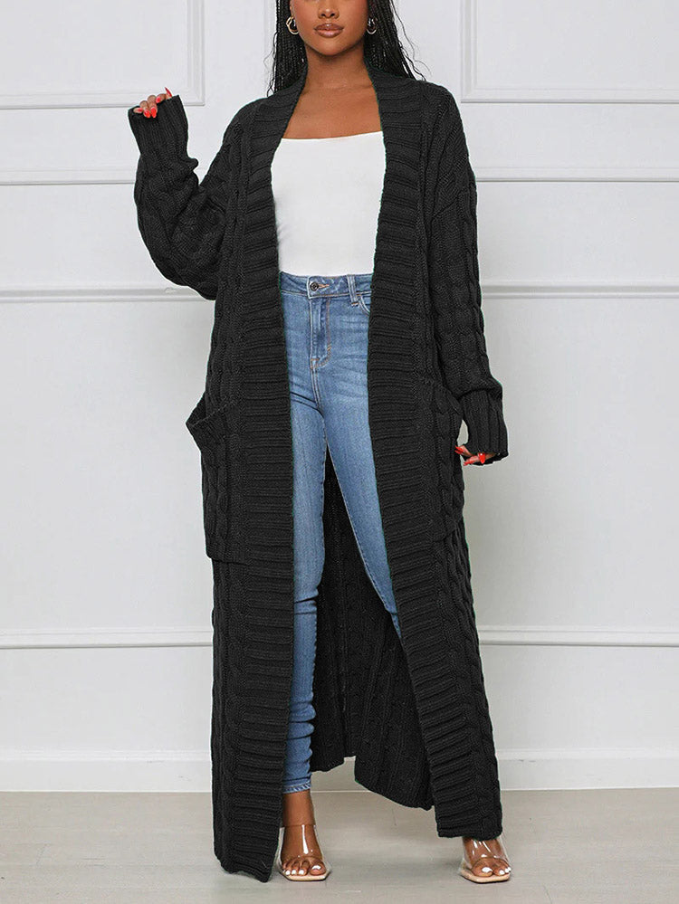 Knitted Graceful Open Front Cardigan