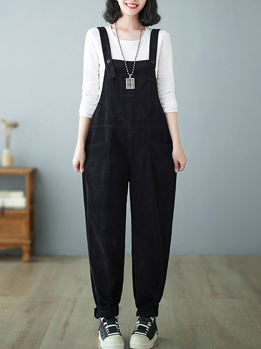Autumn Corduroy Loose Jumpsuits Ah1009