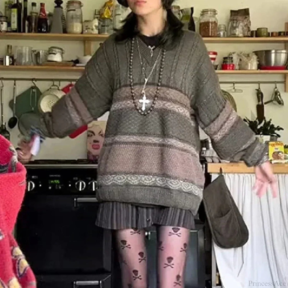 2000s Striped Y2k Preppy Style Sweater