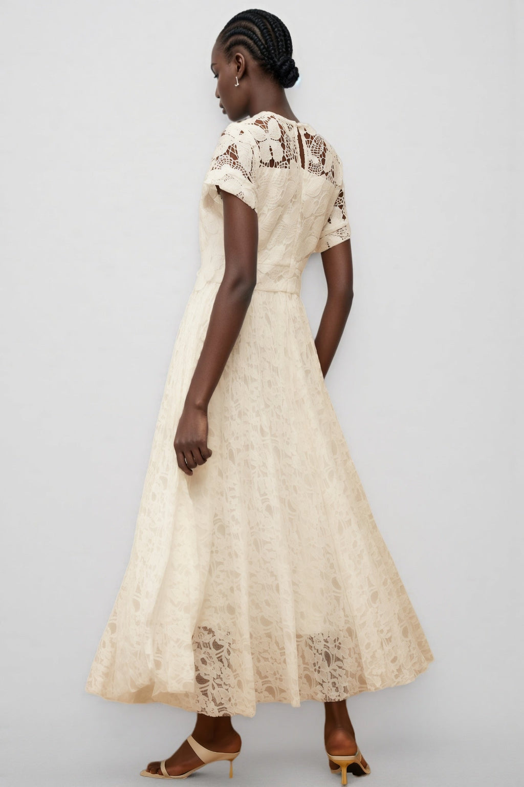 Lianas White Butterfly Applique Lace Maxi Dress