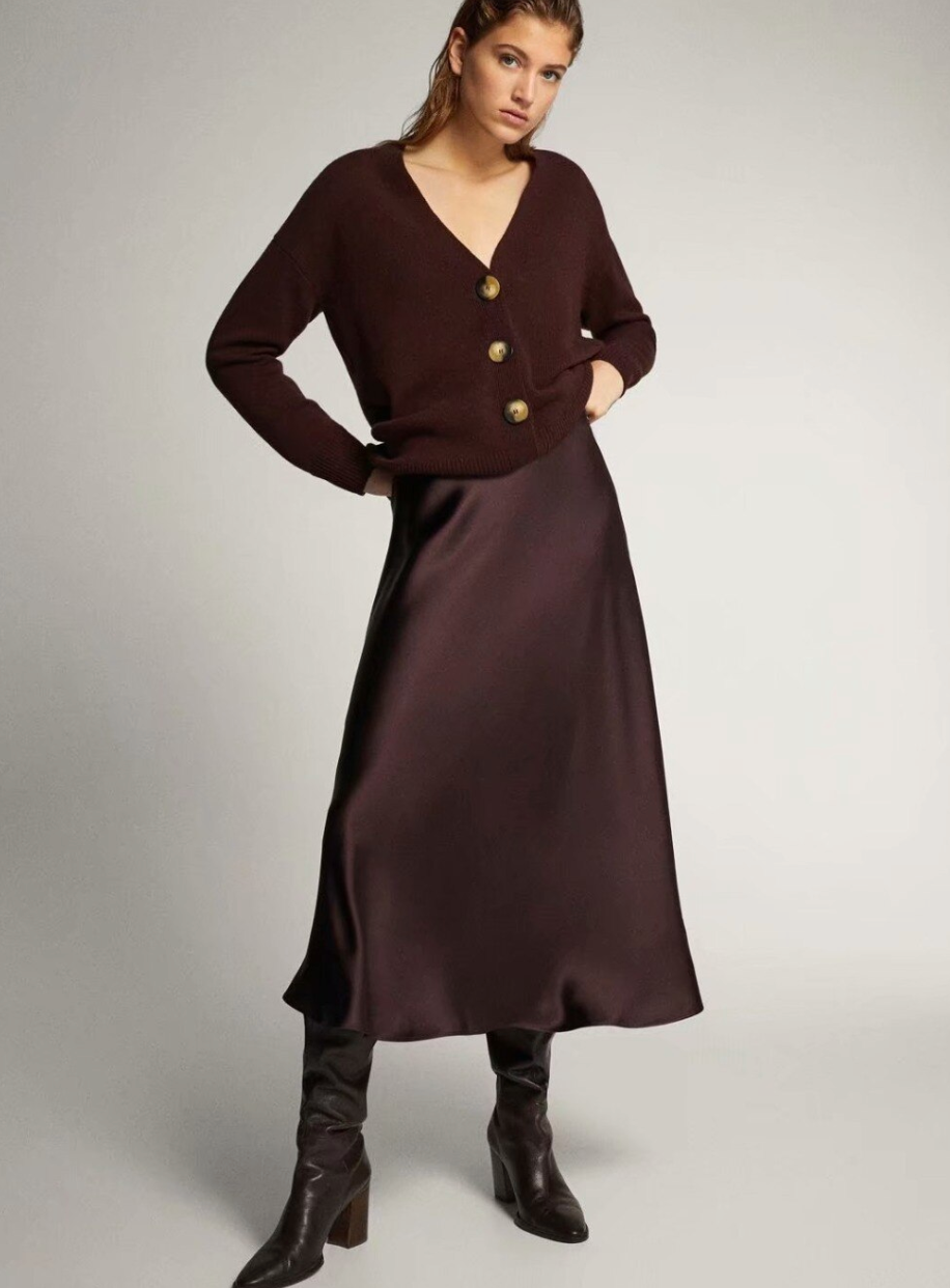 Satin Midi Skirt