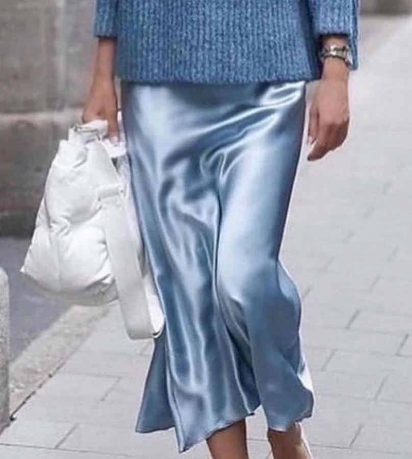 Satin Midi Skirt