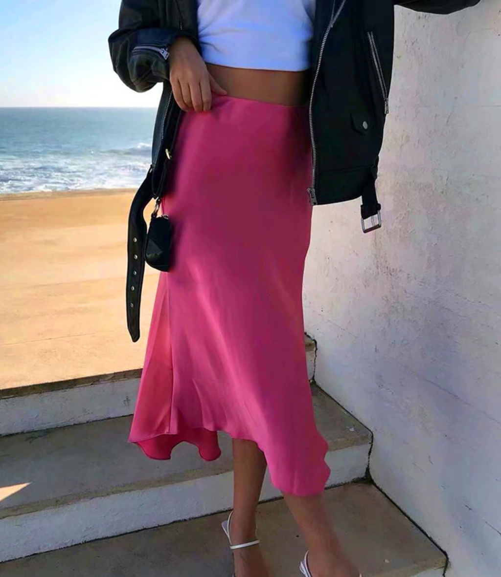 Satin Midi Skirt