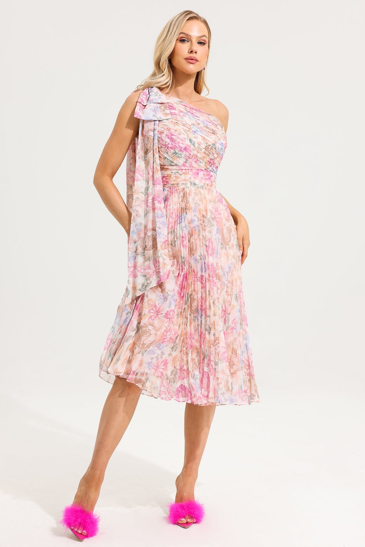 One-shoulder Midi Dress