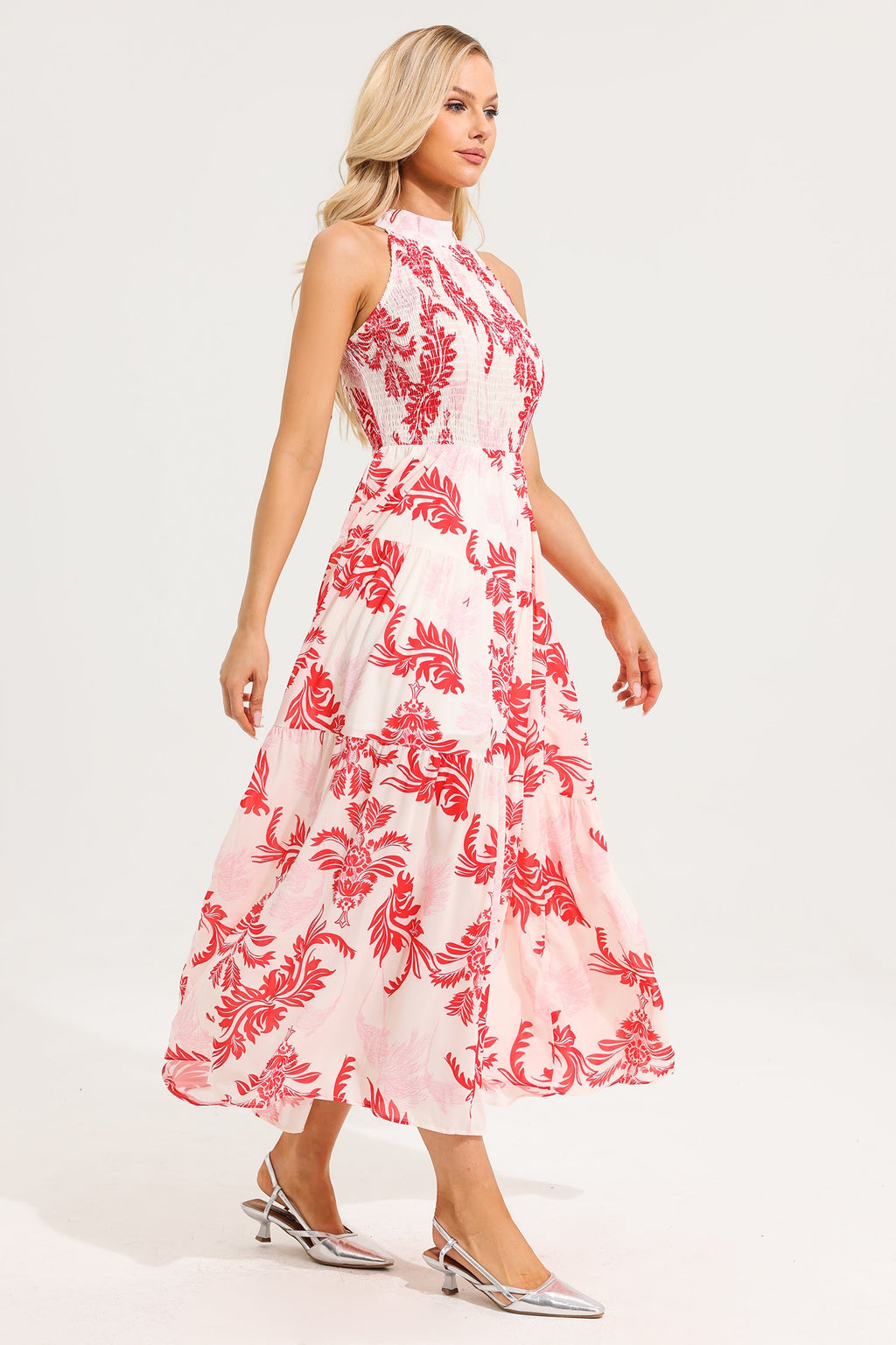 Stand Collar Sleeveless Maxi Dress