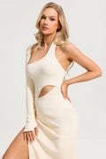 Knit One-shoulder Maxi Dress