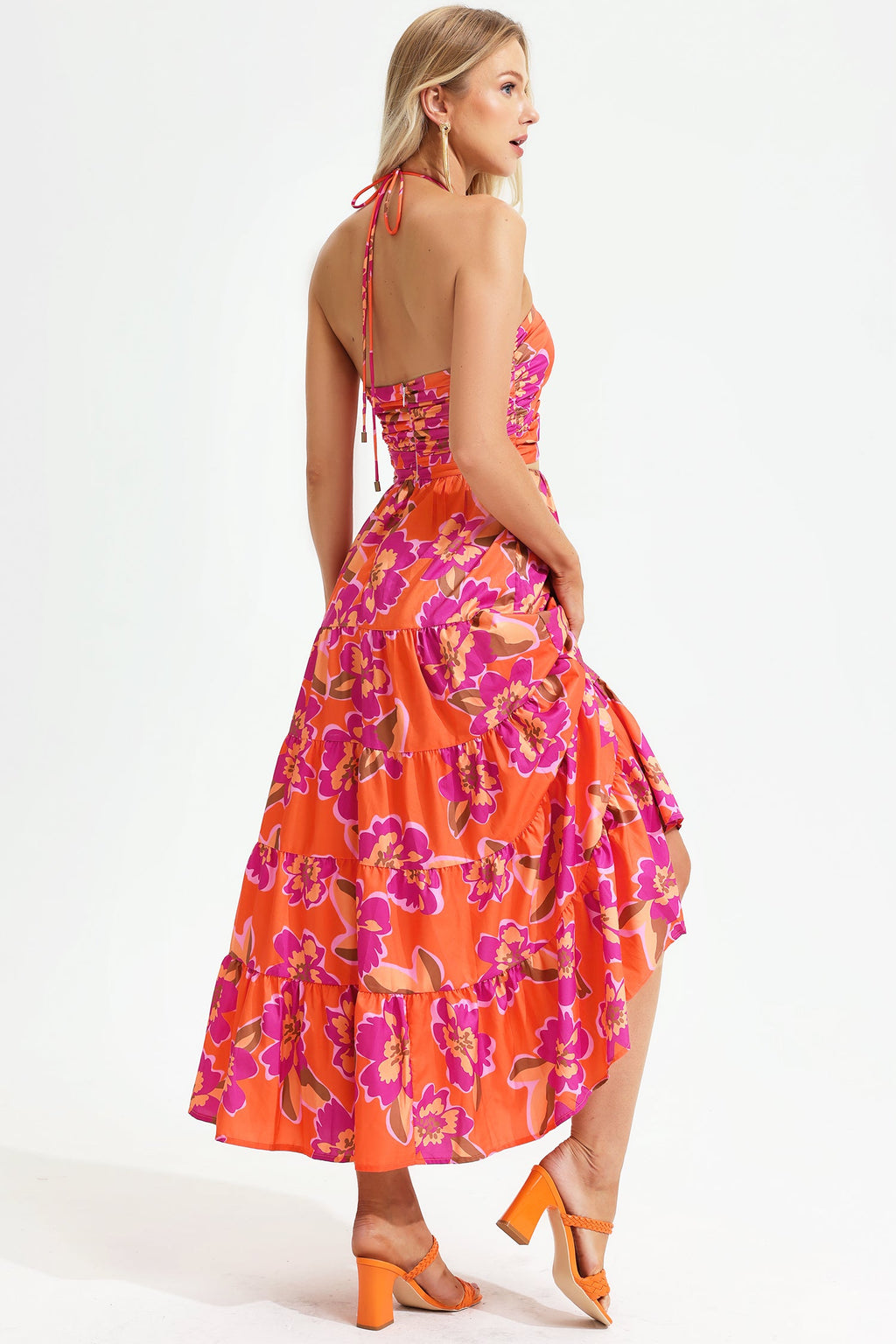 Halter Neck Cut-out Maxi Dress
