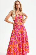 Halter Neck Cut-out Maxi Dress