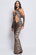 Juno Halter Sequin Maxi Dress