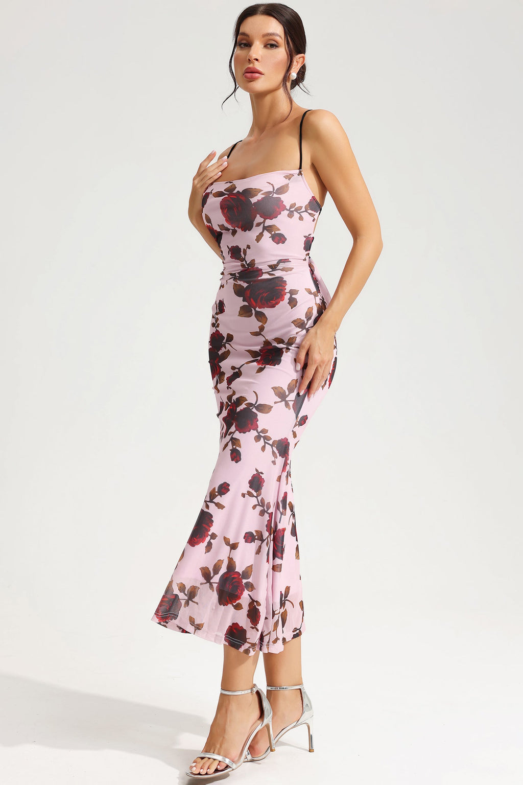 Lace Up Slim Cami Maxi Dress