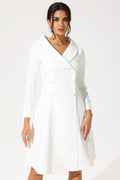 Long Sleeve Off-shoulder Midi Dress White