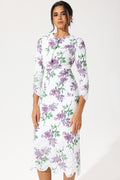 Long Sleeve Crew Collar Broderie Anglaise Maxi Dress