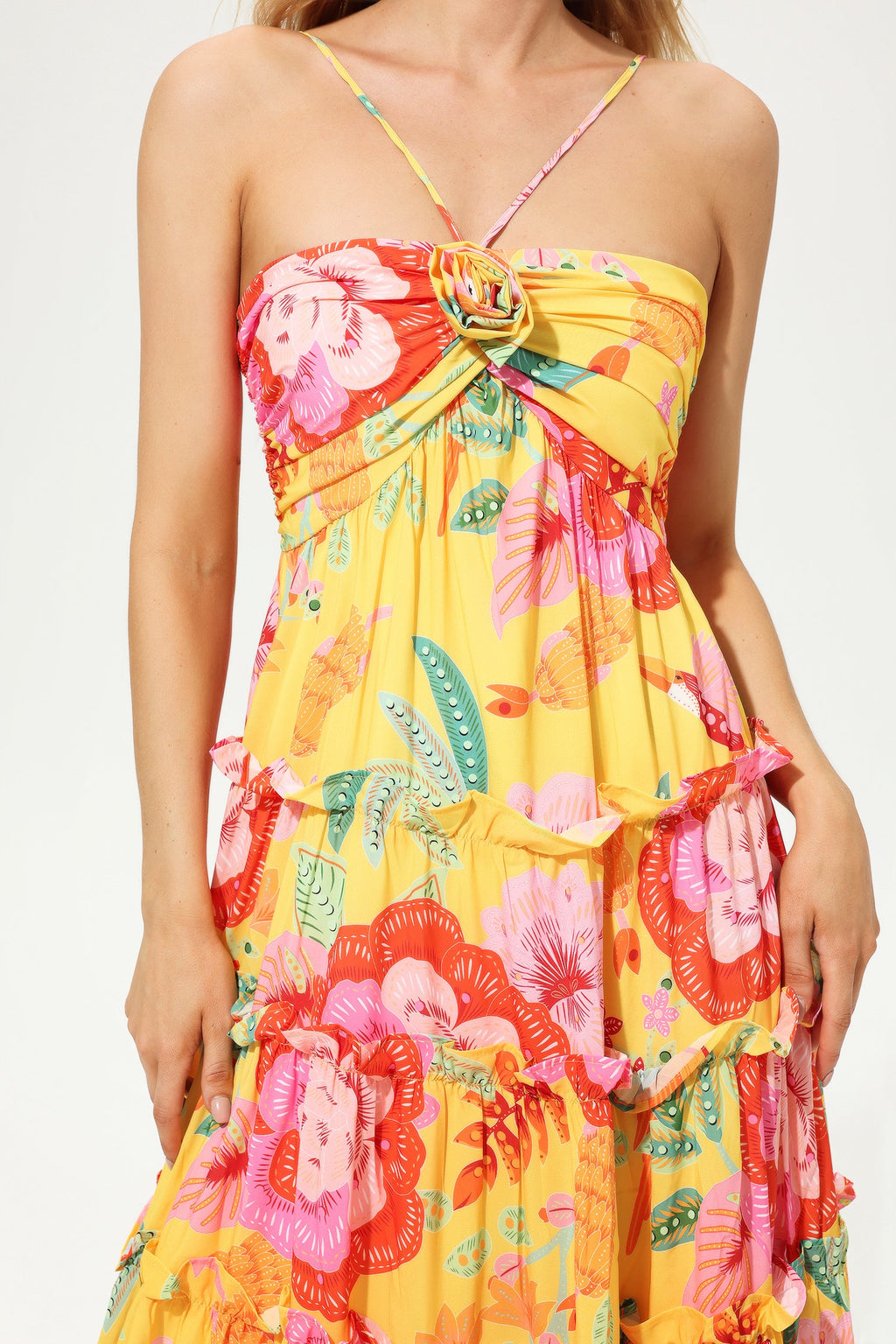Ruffle Hem Cami Maxi Dress