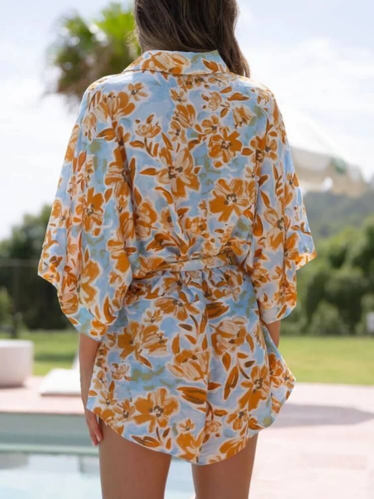 Mustard Tied Shirt Romper