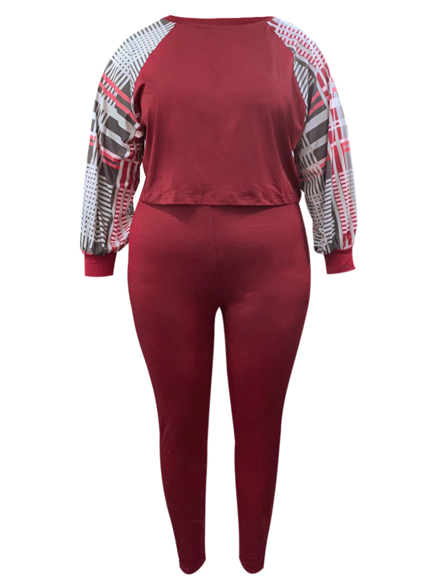 Crop Top Leopard Print Skinny Pants Set At9052