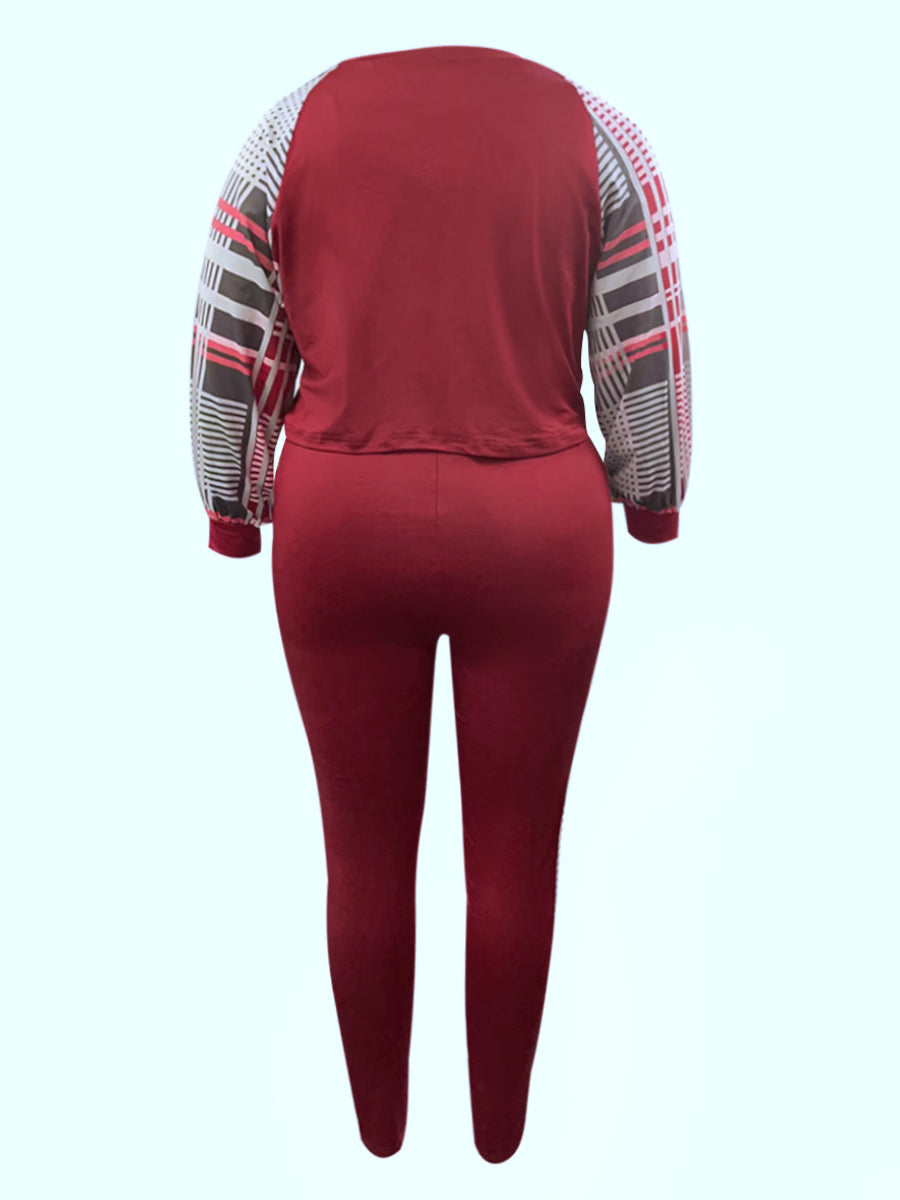 Crop Top Leopard Print Skinny Pants Set At9052