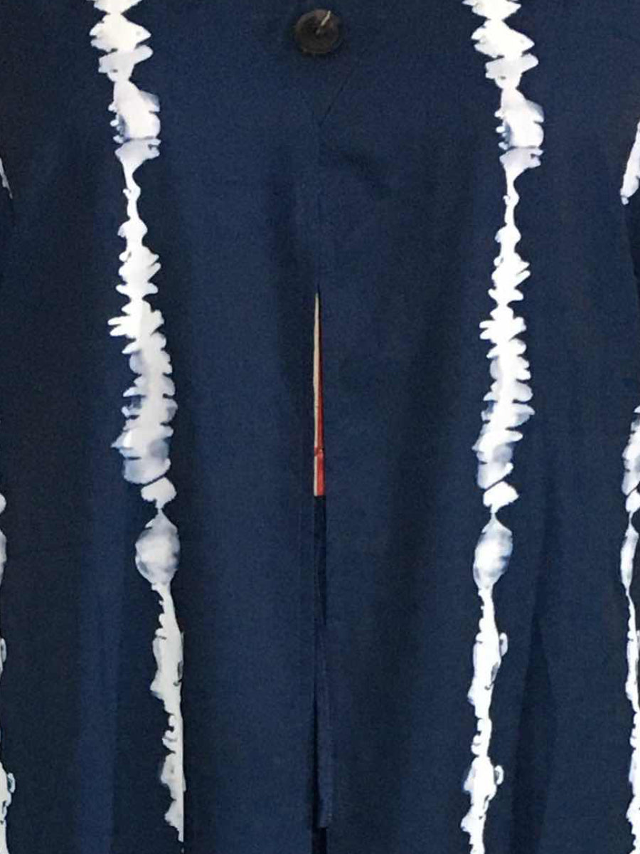 V Neck Tie Dye Button Design Drawstring Pants Set At9060