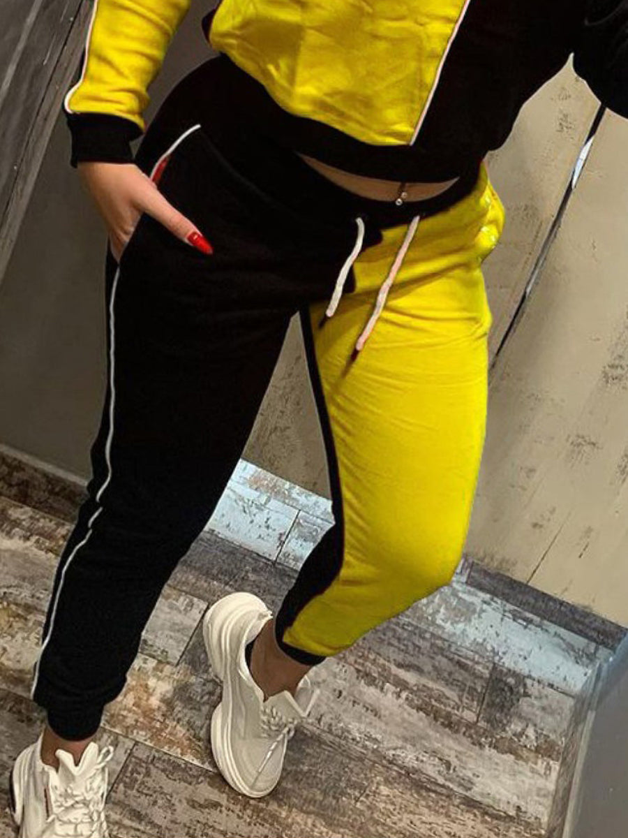 Striped Drawstring Pants Set At9070