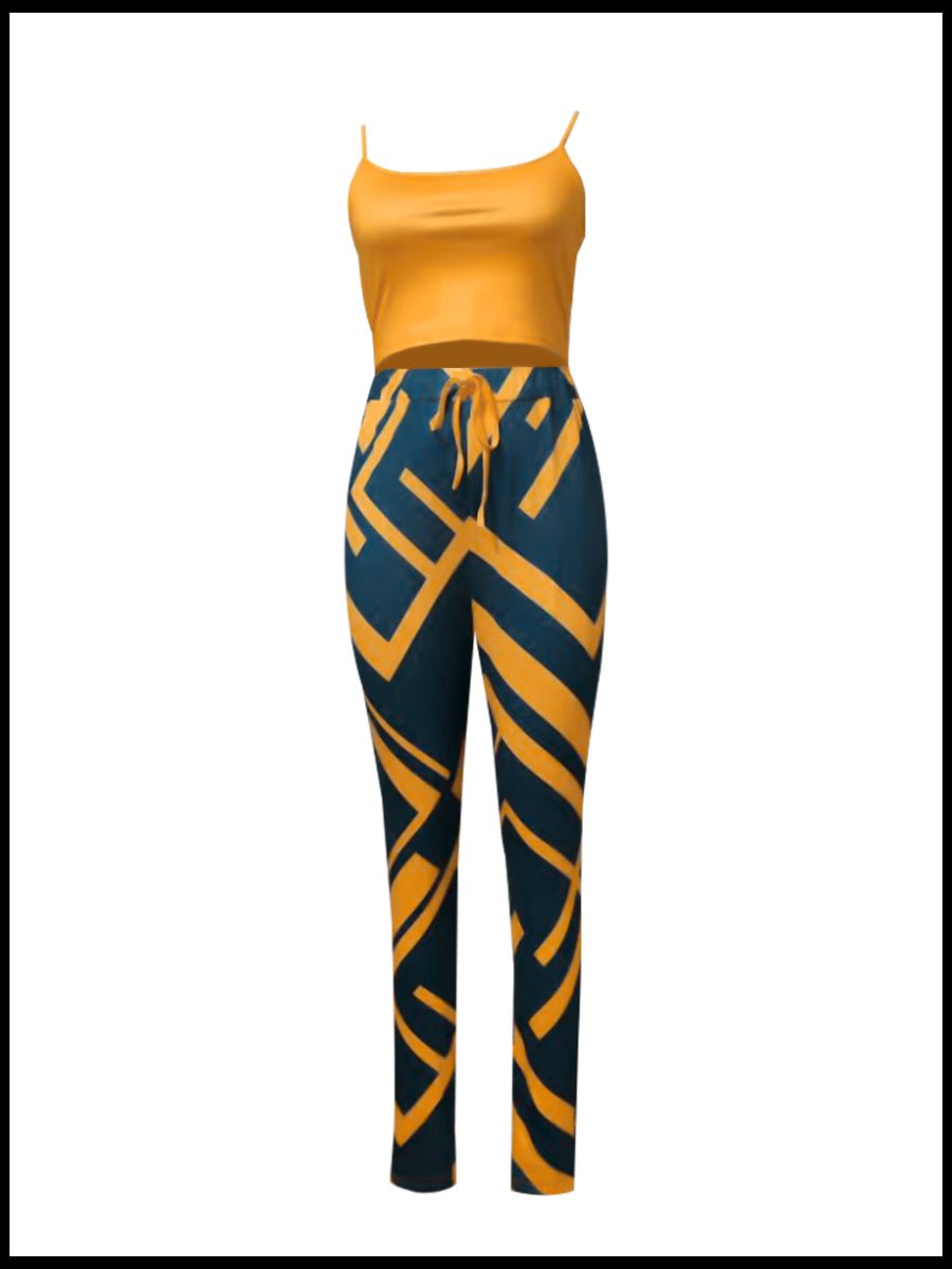 Cami Leopard Print Drawstring Three Piece Pants Set Bo3024