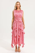 Round Neck Frill Maxi Dress