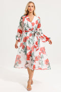 Chiffon Long Sleeve Midi Dress