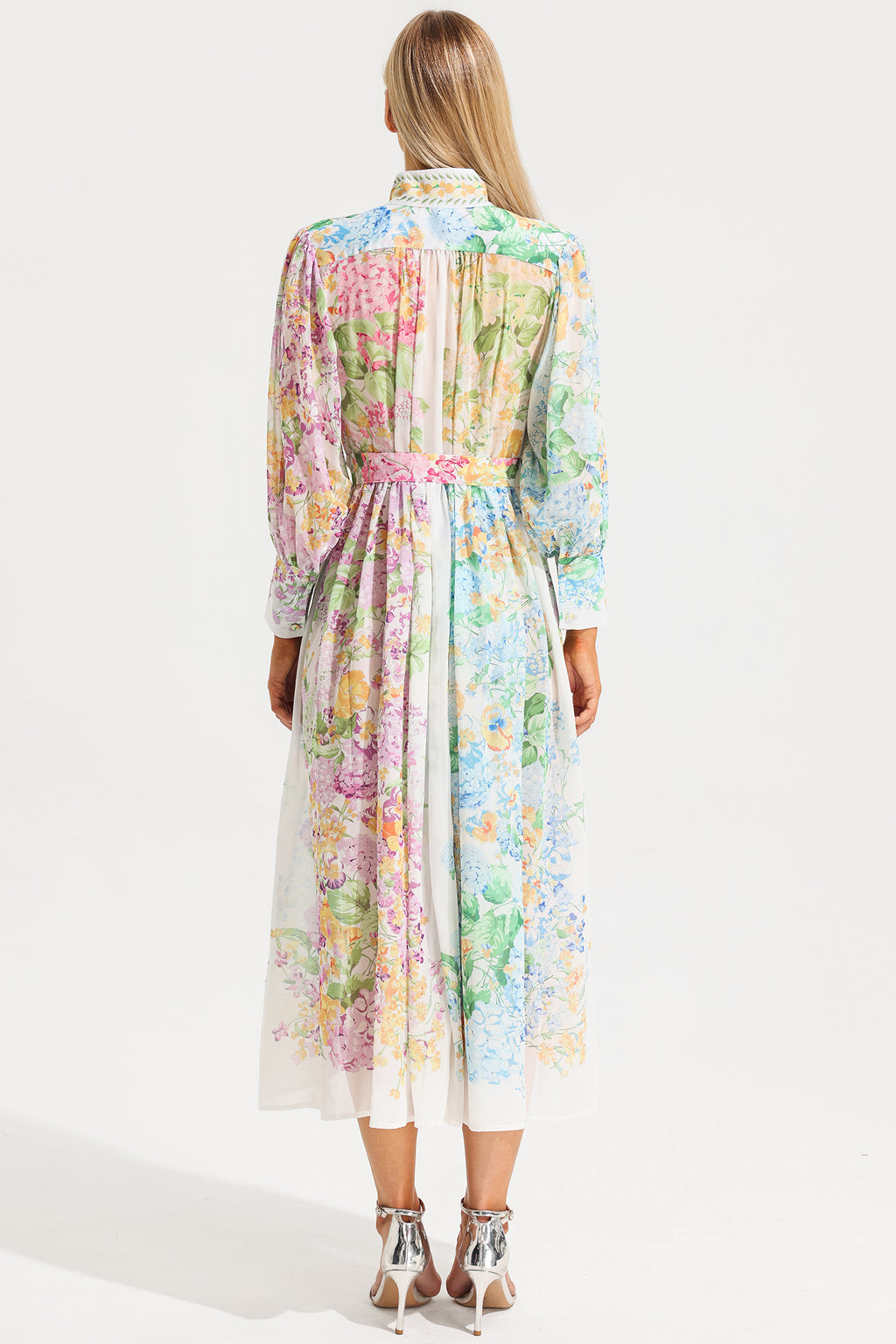 Long Sleeves Midi Dress With Belt
