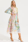 Long Sleeves Midi Dress With Belt