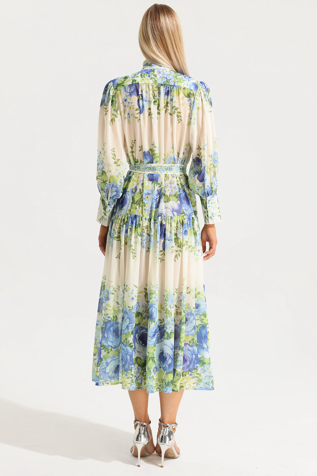 High Neck Long Sleeve Maxi Dress