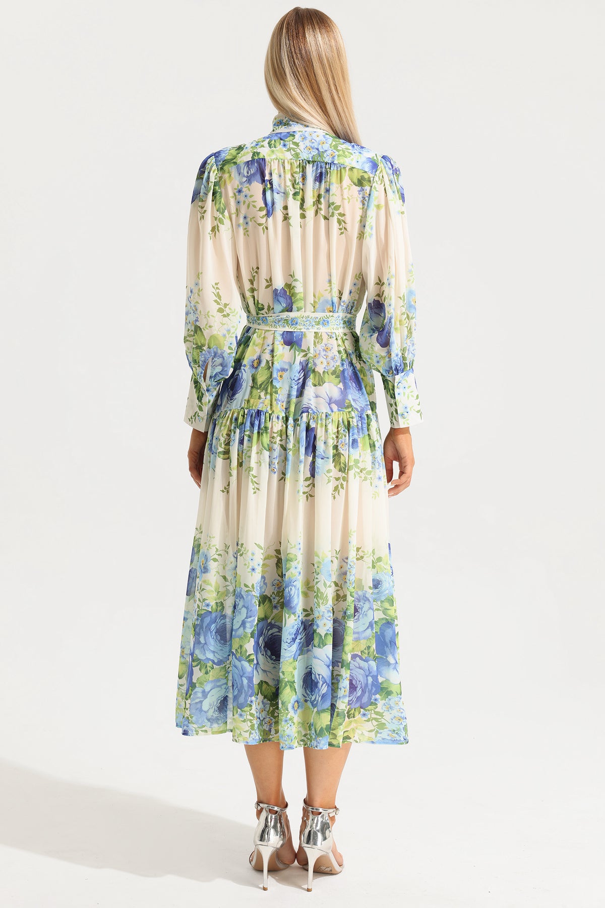 High Neck Long Sleeve Maxi Dress