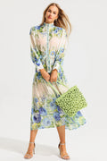High Neck Long Sleeve Maxi Dress