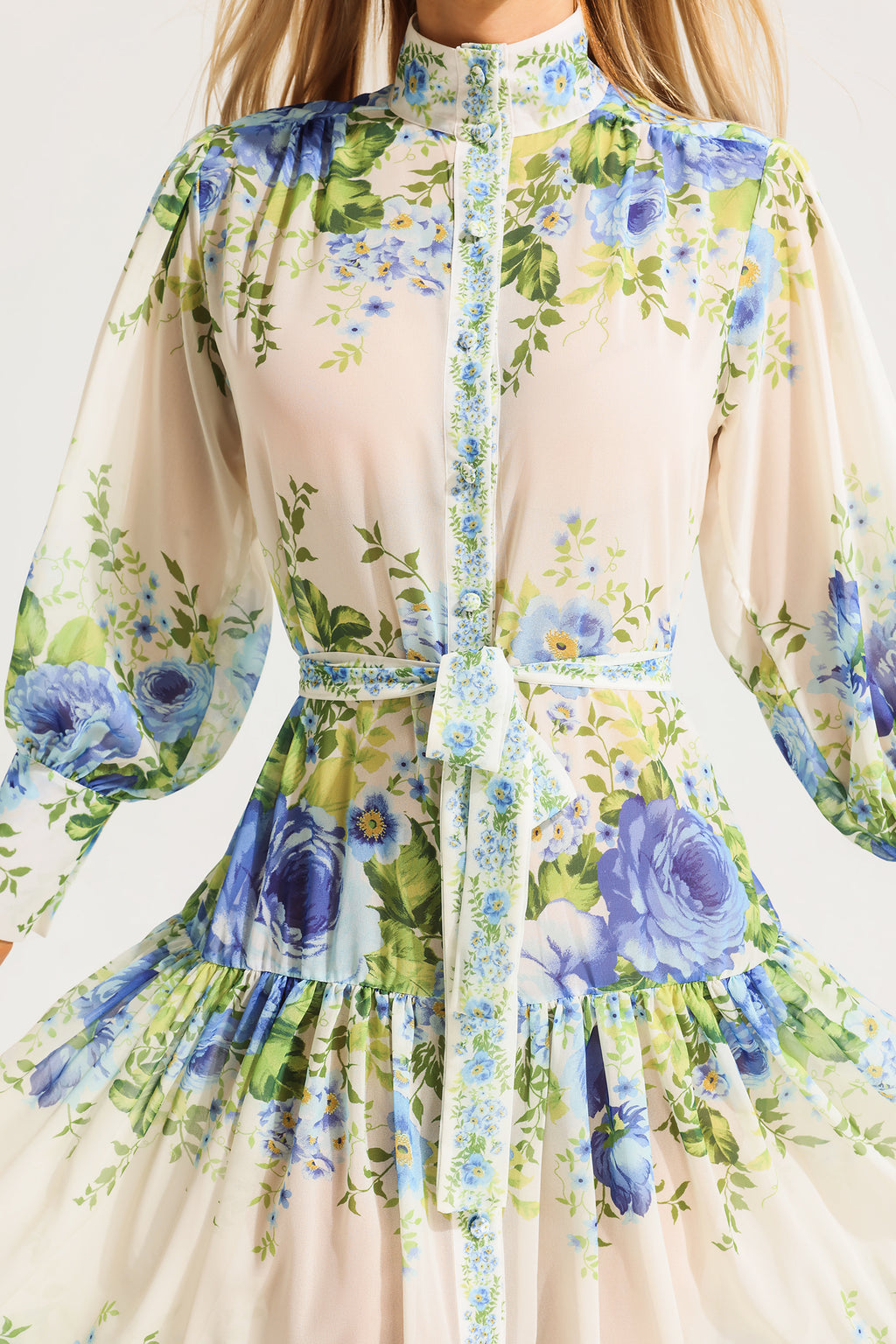 High Neck Long Sleeve Maxi Dress