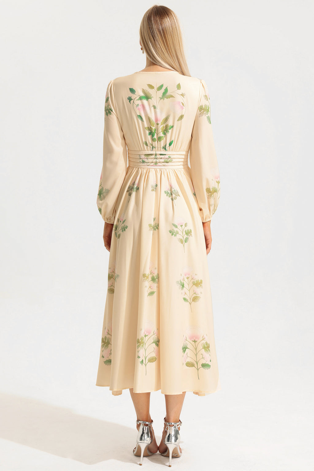 Round Neck Long Sleeve Maxi Dress