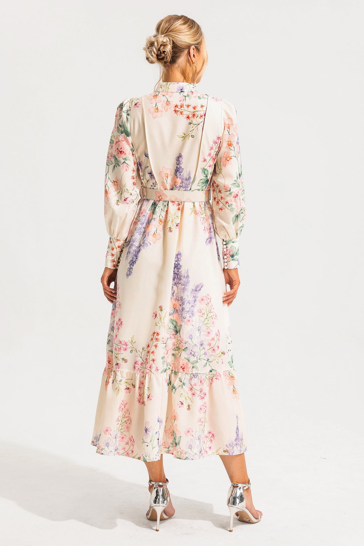 Long Sleeve Maxi Dress With Belt