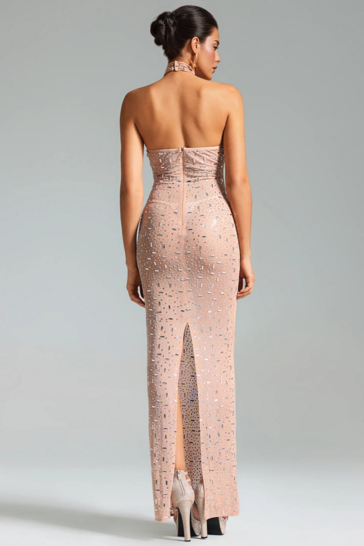 Mirelid Halter Diamond Maxi Dress