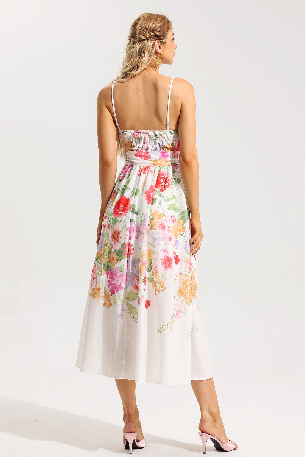 Sleeveless Midi Dress With Belt