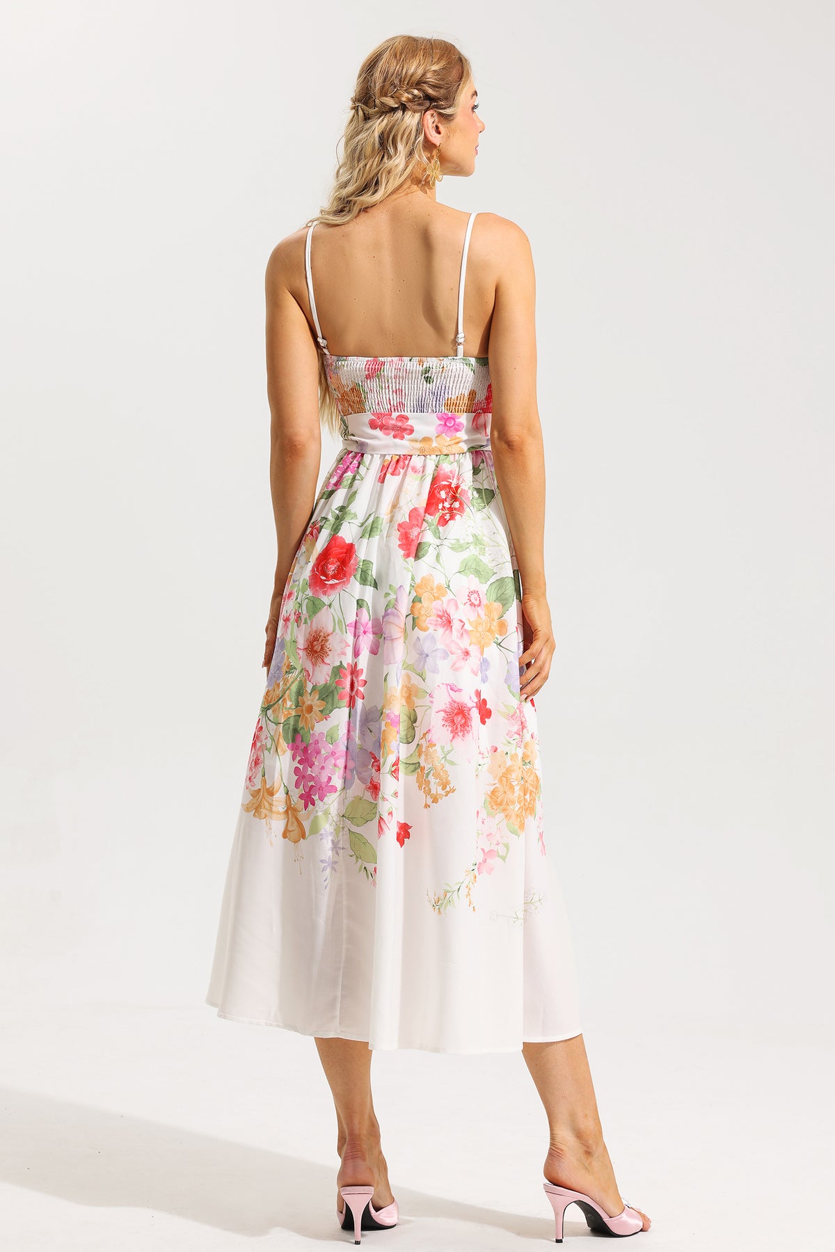 Sleeveless Midi Dress With Belt