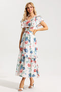 Agaric Lace V-neck Cut-out Midi Dress