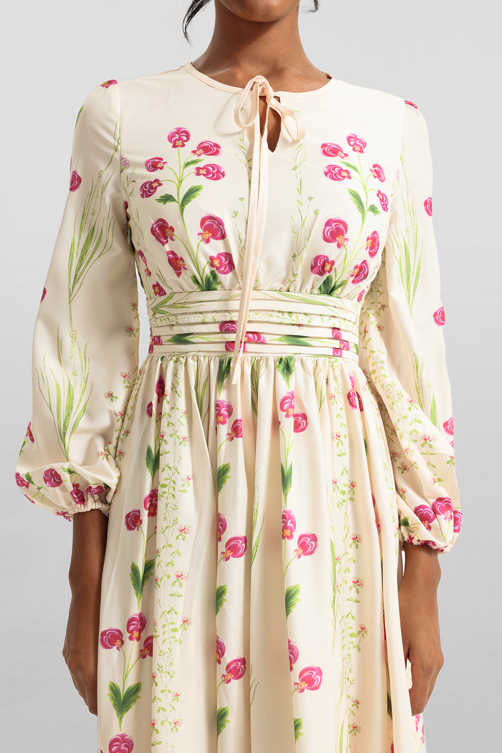 Print Long Sleeve Maxi Dress