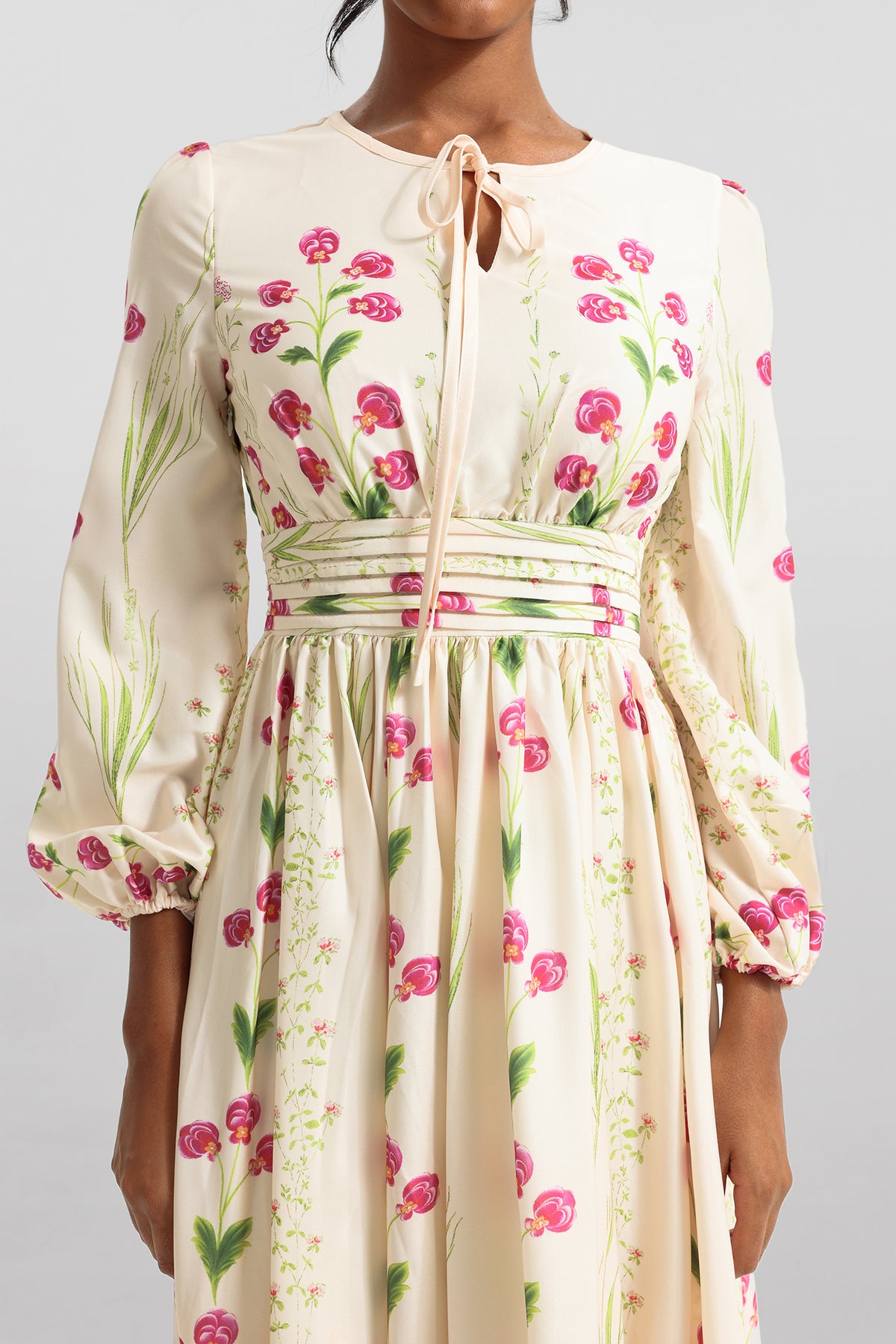Print Long Sleeve Maxi Dress