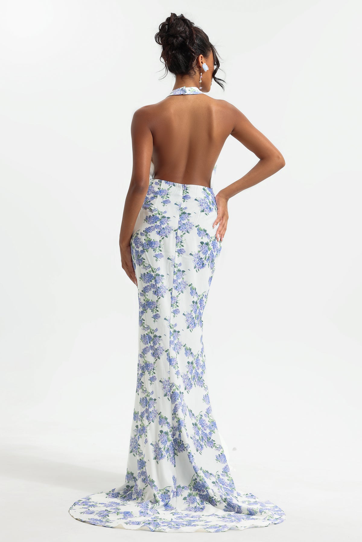 Halter Neck Split Maxi Dress