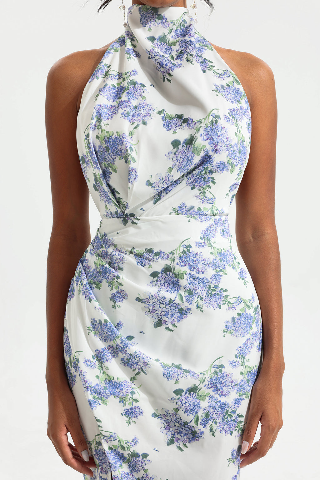 Halter Neck Split Maxi Dress