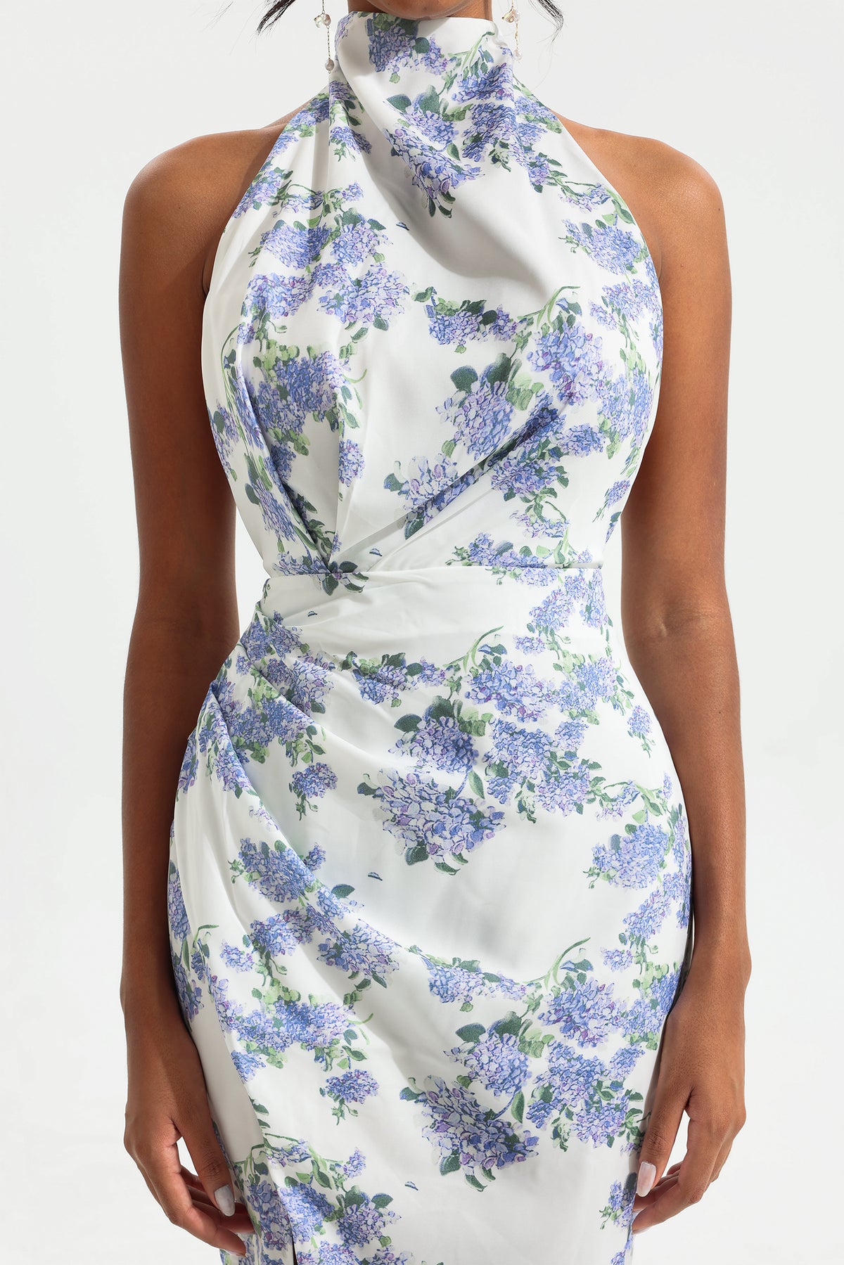 Halter Neck Split Maxi Dress
