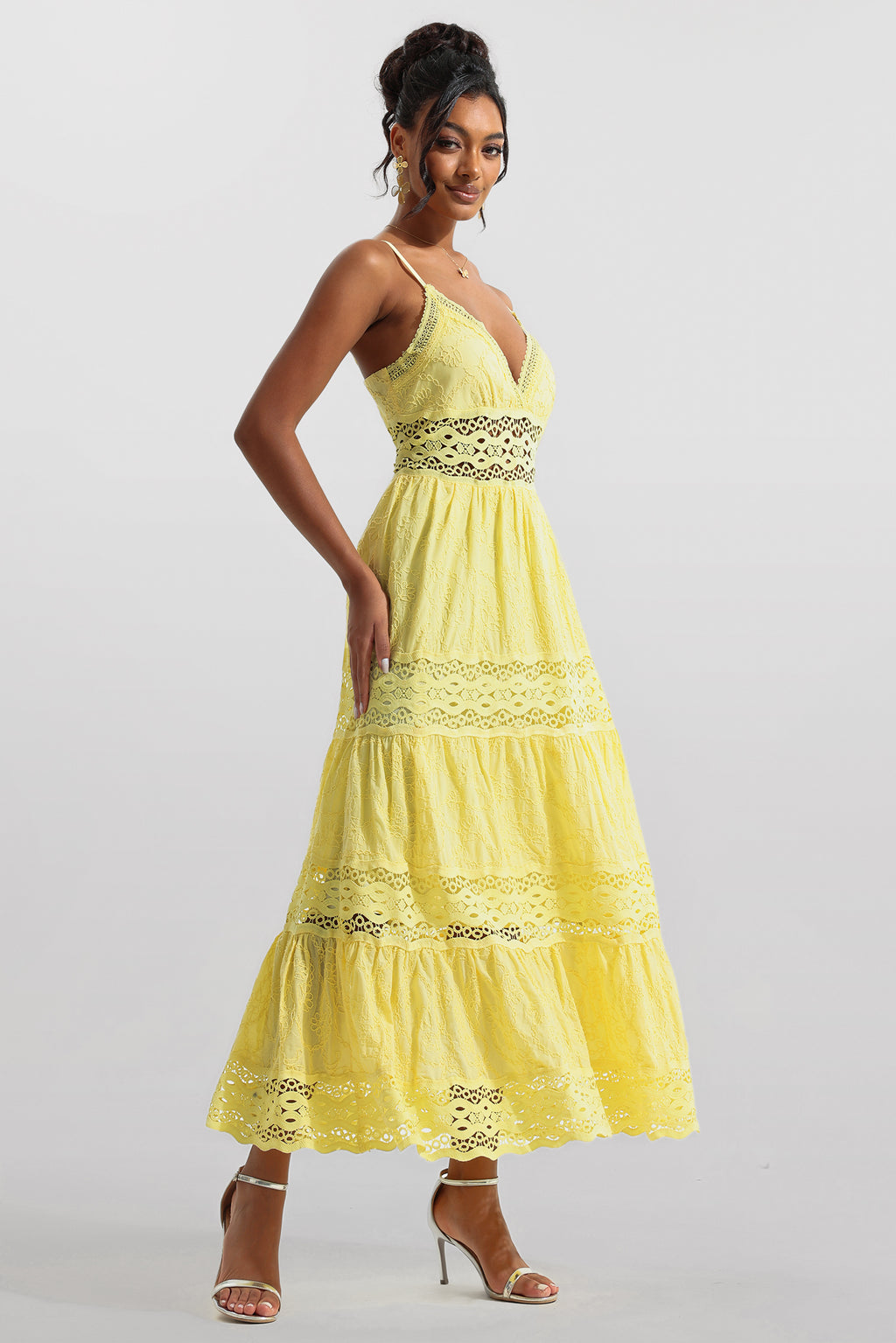 Lace Sleeveless Midi Dress