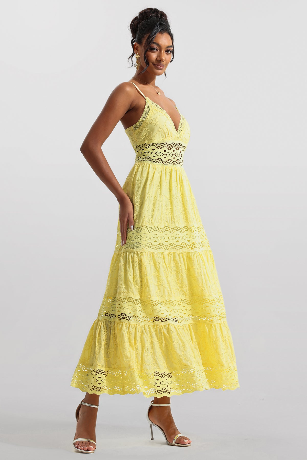 Lace Sleeveless Midi Dress