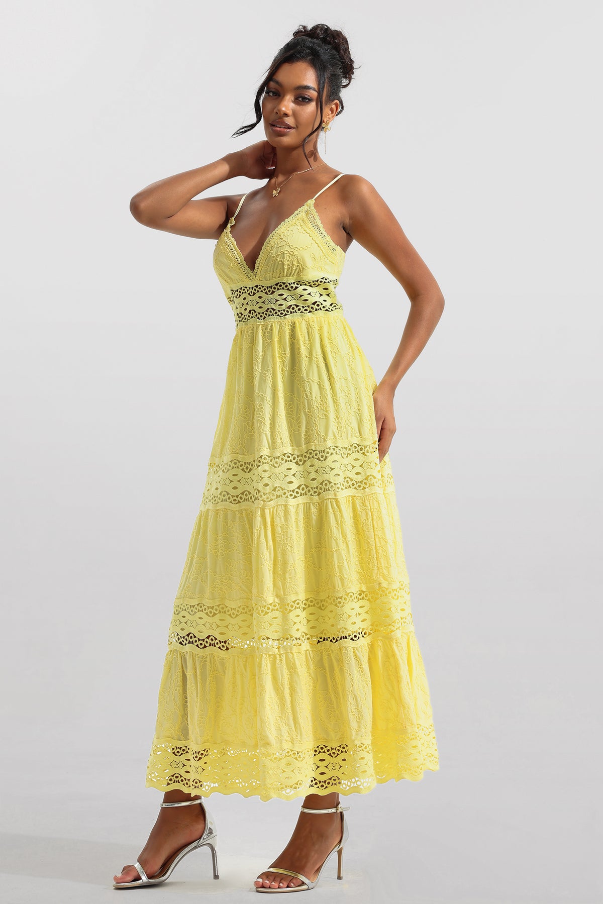 Lace Sleeveless Midi Dress