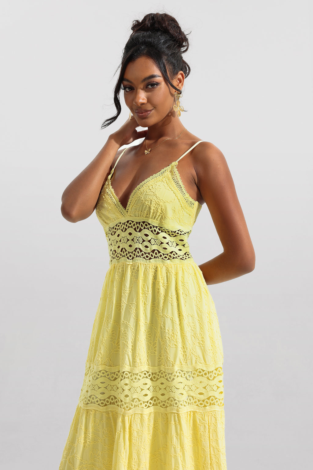 Lace Sleeveless Midi Dress