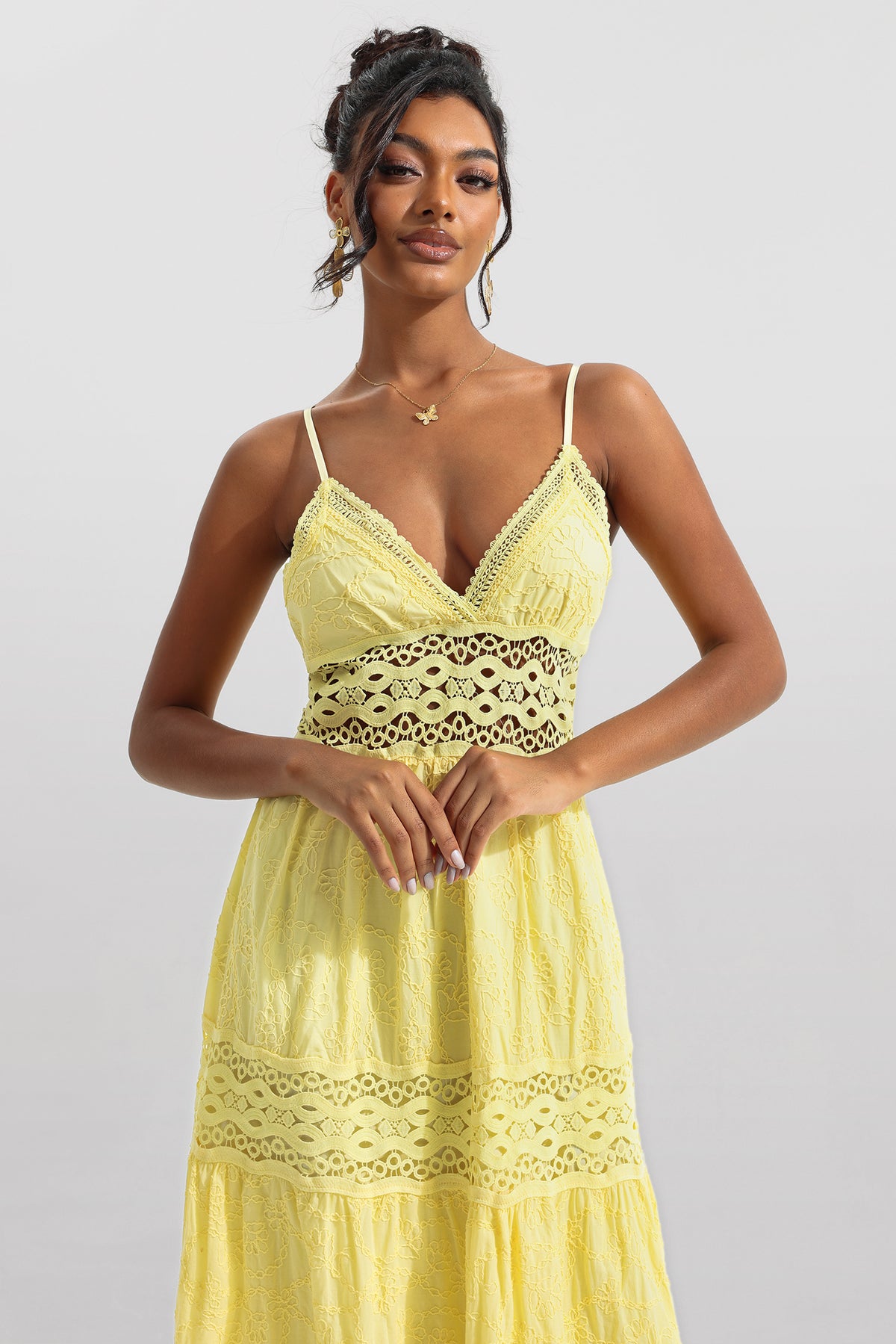 Lace Sleeveless Midi Dress