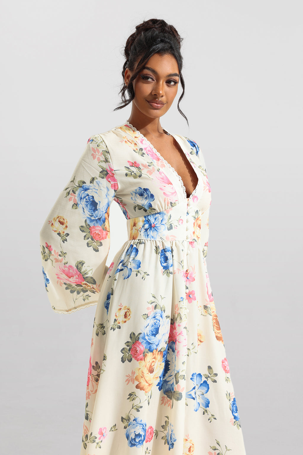 Lace Bottom Midi Dress